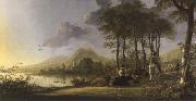 Aelbert Cuyp river landscape with horsemen and peasants Germany oil painting artist